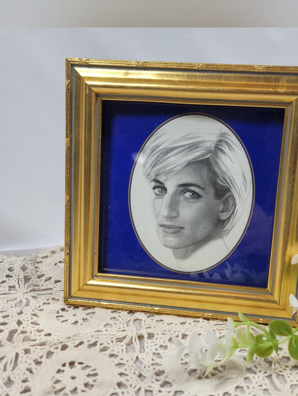 Princess Diana Pencil Sketch PRINT Framed 6.5x6.5